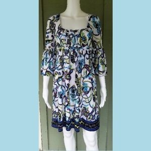 MUSE White Colorful Print Dress 6